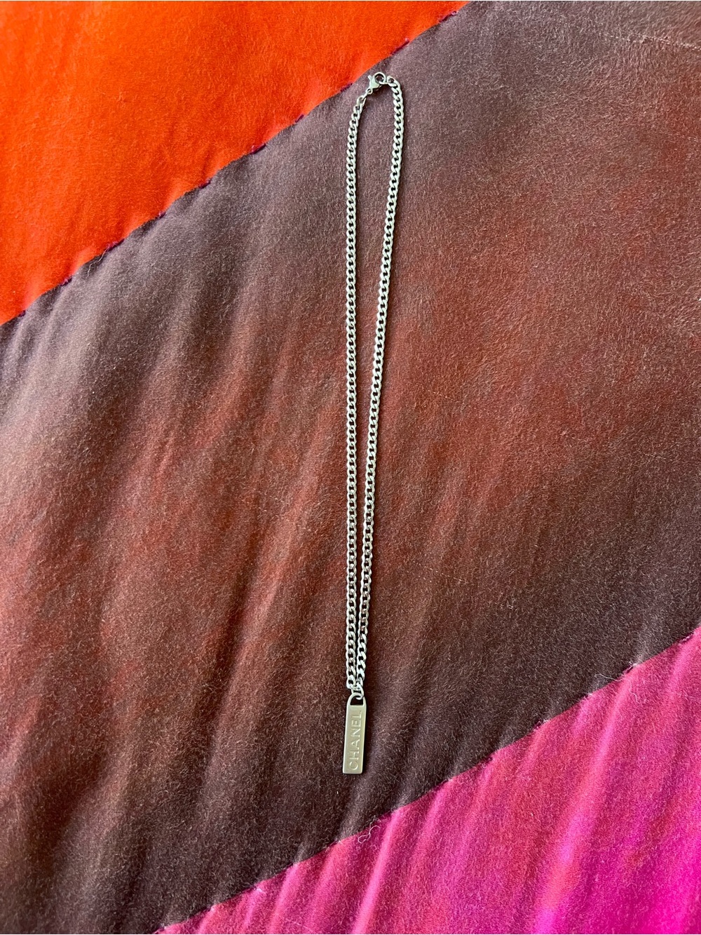 Upcycled CHANEL Zipper Pull Silver Necklace – Repurposed CC Logo Pendant
